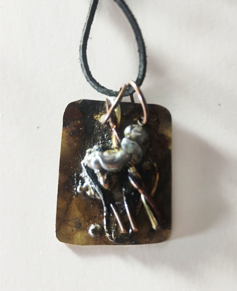 Copper, Tin & Brass Mixed-Metal Amulet