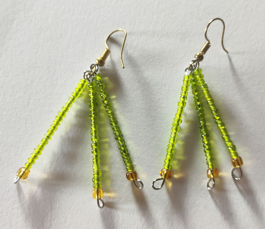 Handcrafted Beaded Fringe Earrings – One-of-a-Kind Woven Dangles
