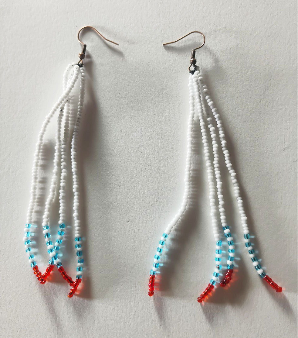 Handcrafted Beaded Fringe Earrings – One-of-a-Kind Woven Dangles