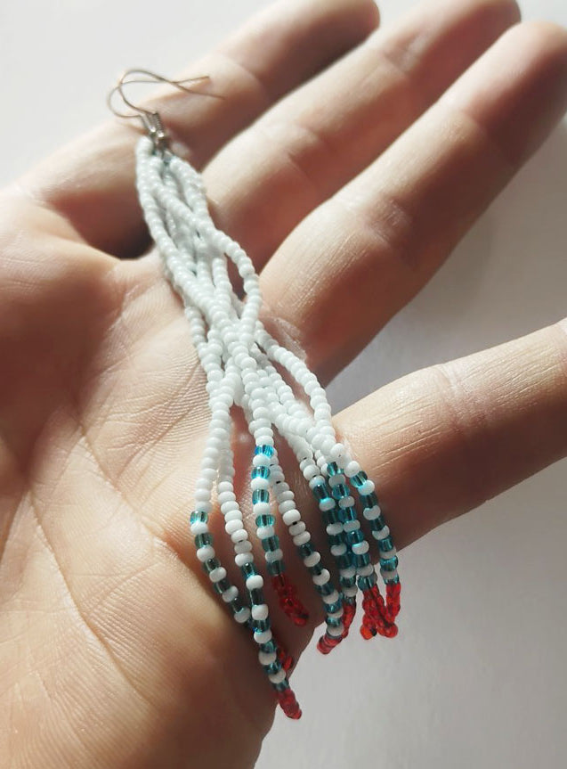 Handcrafted Beaded Fringe Earrings – One-of-a-Kind Woven Dangles