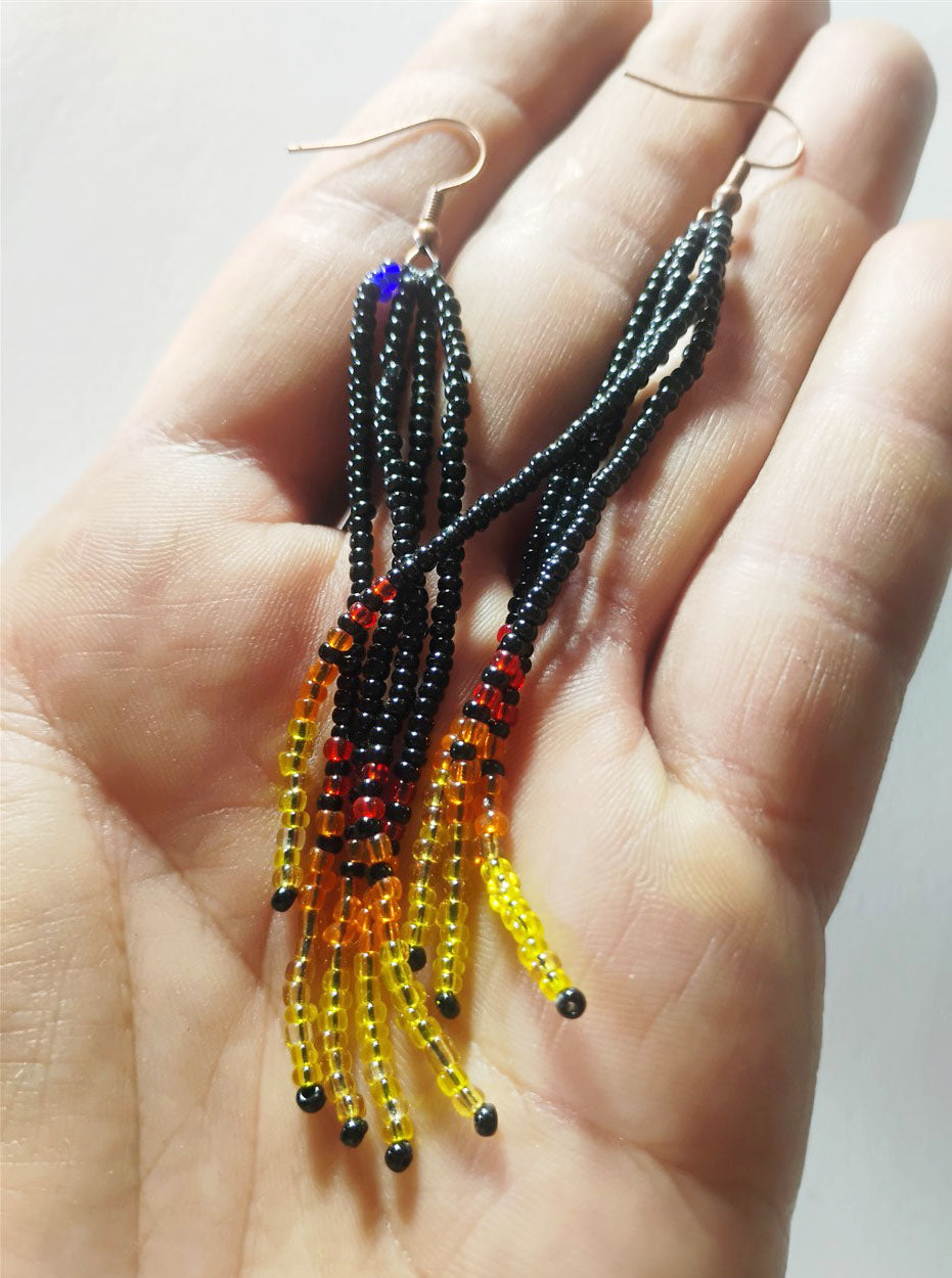 Handcrafted Beaded Fringe Earrings – One-of-a-Kind Woven Dangles