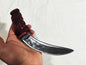 Custom Electro-Etched Knife with Carved Wooden Handle