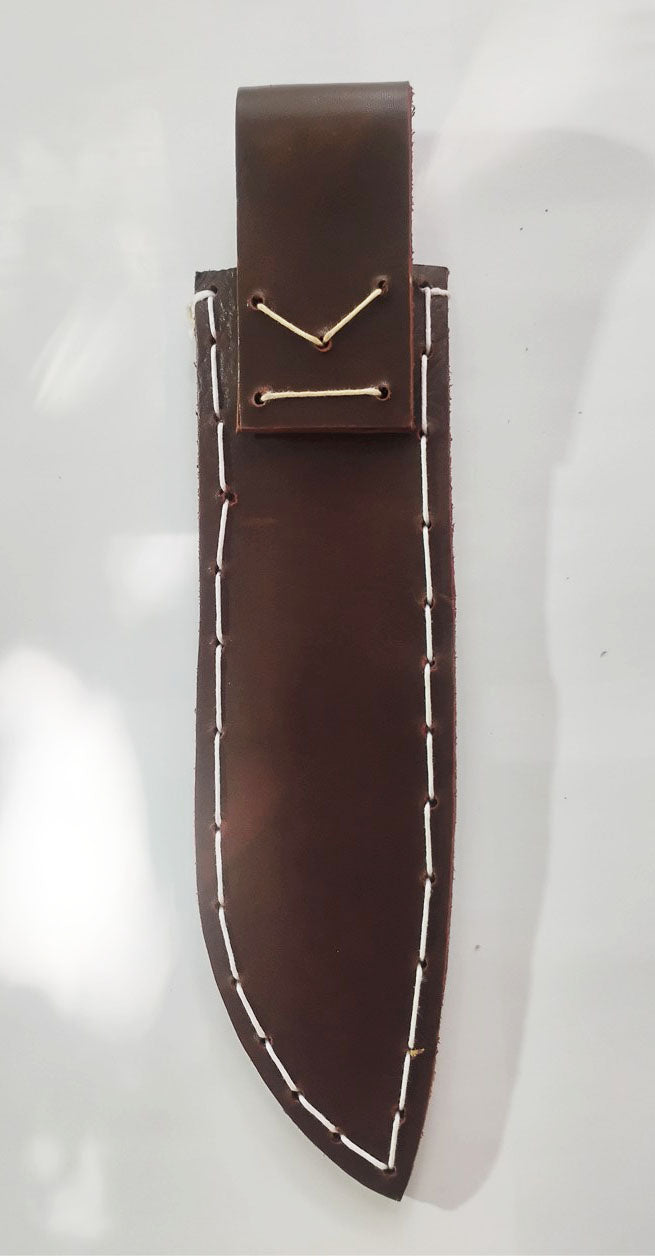 Custom Knife with Moon-Effect Artistic Welding &amp; Sheath