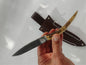 Custom Forged Knife with Deer Antler Handle & Leather Sheath