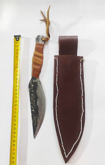 Custom Knife with Moon-Effect Artistic Welding &Sheath