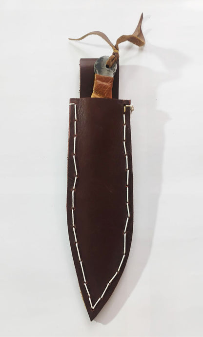 Custom Knife with Moon-Effect Artistic Welding &Sheath