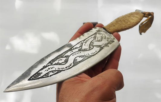 Custom Electro-Etched Knife &amp; Sheath