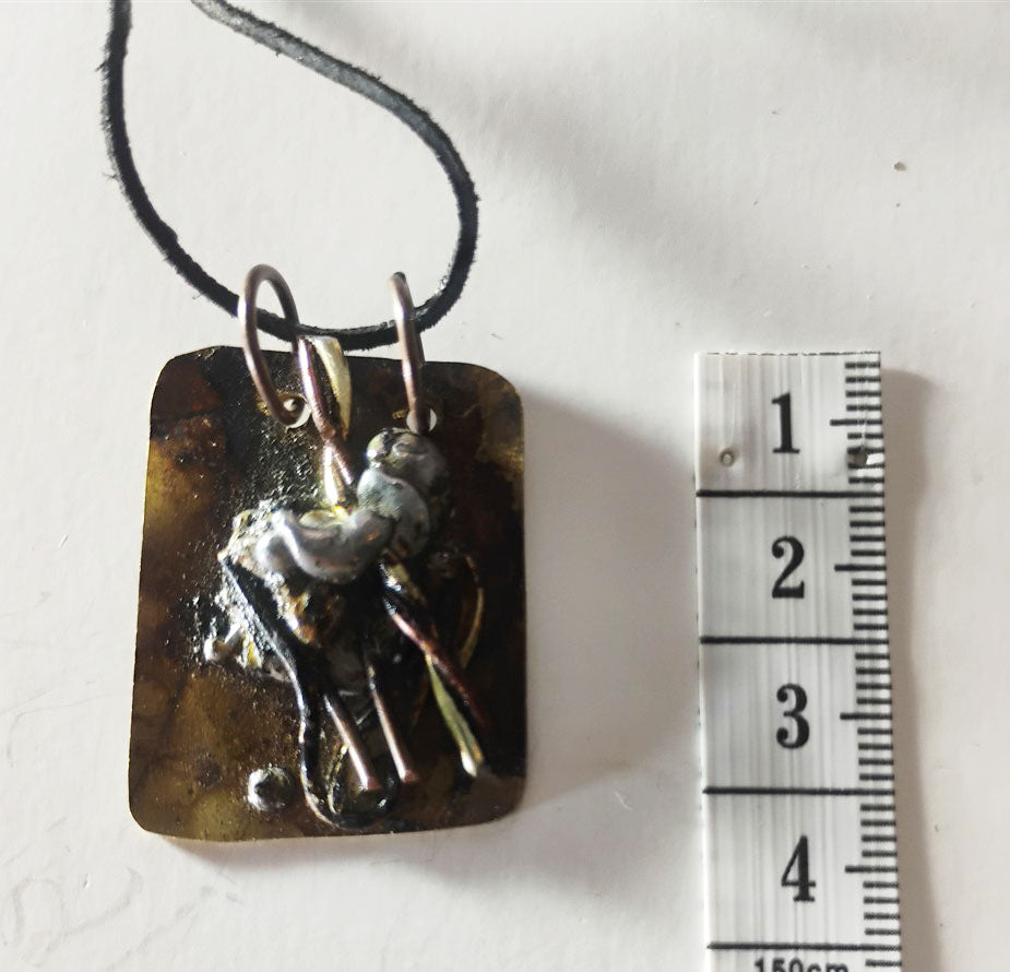Copper, Tin & Brass Mixed-Metal Amulet