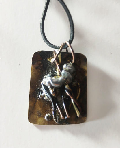 Copper, Tin & Brass Mixed-Metal Amulet