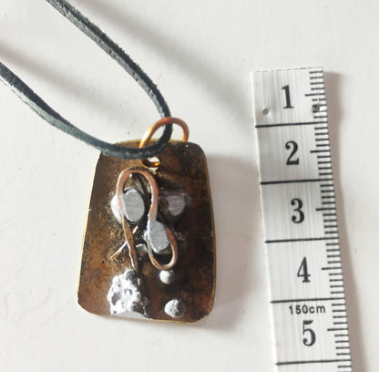 Copper, Tin & Brass Mixed-Metal Amulet