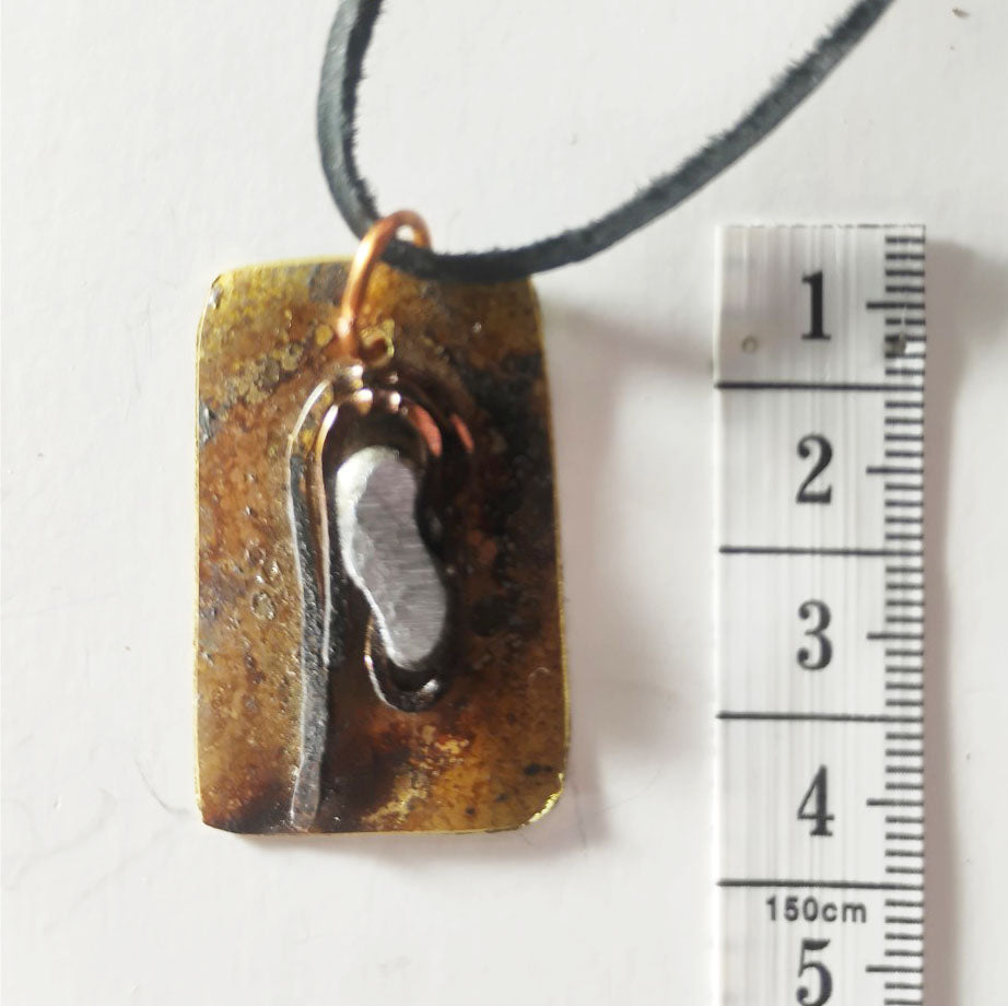 Copper, Tin & Brass Mixed-Metal Amulet