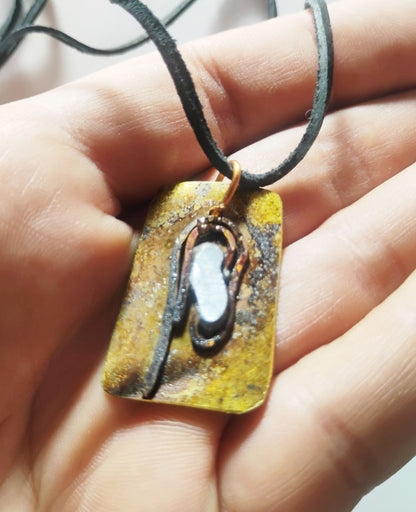 Copper, Tin & Brass Mixed-Metal Amulet