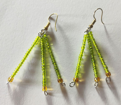 Handcrafted Beaded Fringe Earrings – One-of-a-Kind Woven Dangles