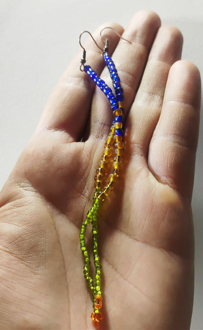 Handcrafted Beaded Fringe Earrings – One-of-a-Kind Woven Dangles