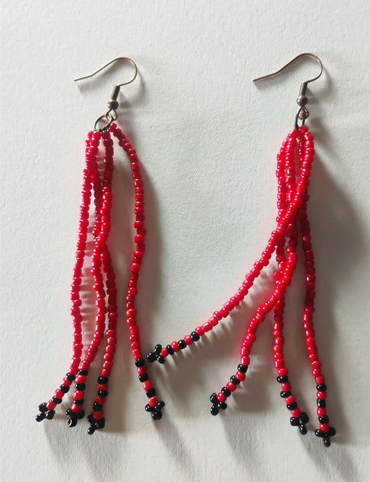 Handcrafted Beaded Fringe Earrings – One-of-a-Kind Woven Dangles