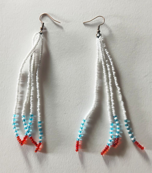 Handcrafted Beaded Fringe Earrings – One-of-a-Kind Woven Dangles
