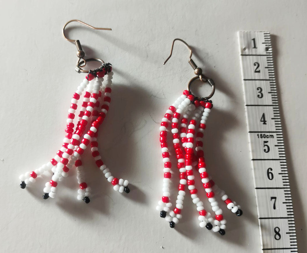 Handcrafted Beaded Fringe Earrings – One-of-a-Kind Woven Dangles