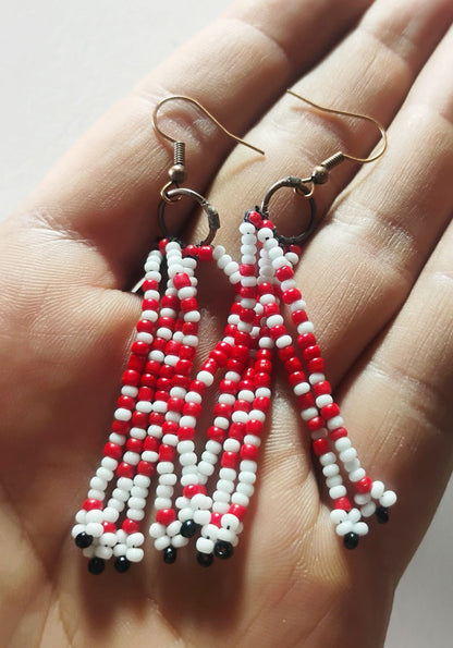 Handcrafted Beaded Fringe Earrings – One-of-a-Kind Woven Dangles