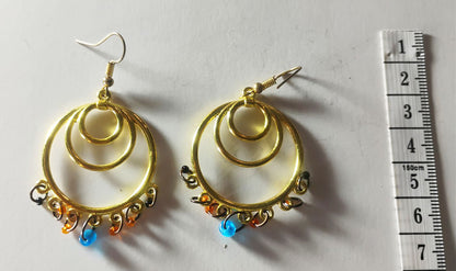 Handcrafted Gold Statement Earrings – One-of-a-Kind Handmade Metal Dangles