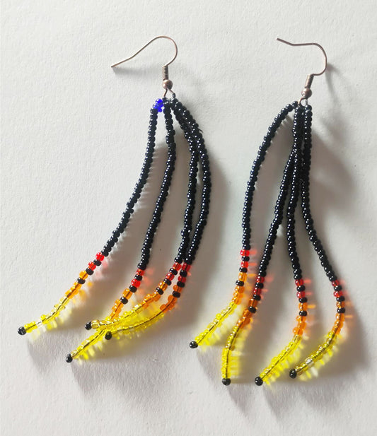 Handcrafted Beaded Fringe Earrings – One-of-a-Kind Woven Dangles