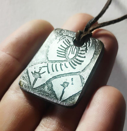 Electro-Etched Metal Amulet